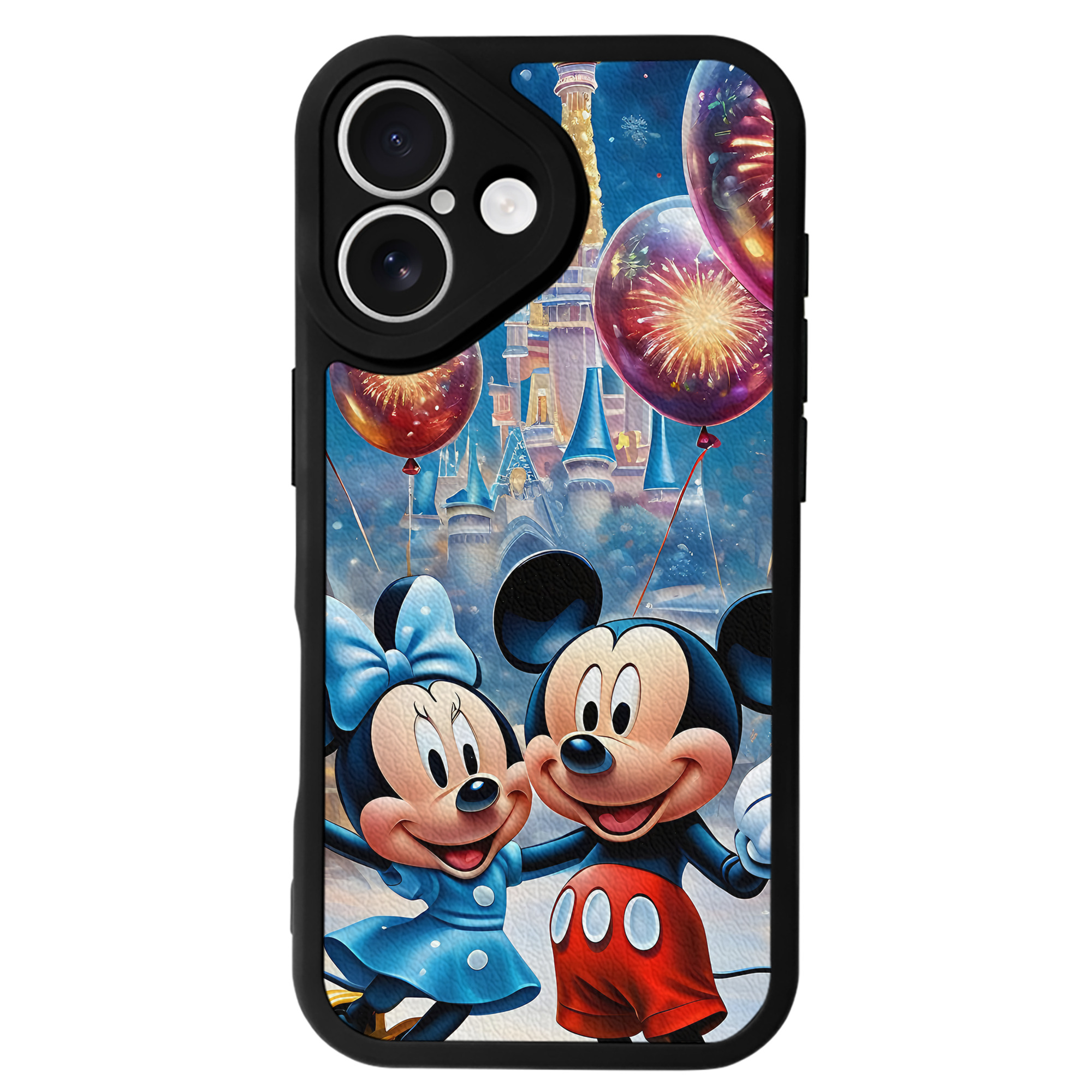 （画像用） ミッキーマウス Mickey Mouse 【iPhone 16シリーズ対応】シリコンスマホケース（レザー調） 材質：シリコン